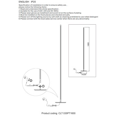 Торшер Crystal Lux CLT 035PT1600 BL