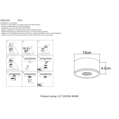 Светильник потолочный Crystal Lux CLT 525C95 WH 4000K