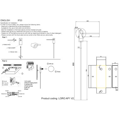 Бра Crystal Lux LORO AP1 V2 BLACK