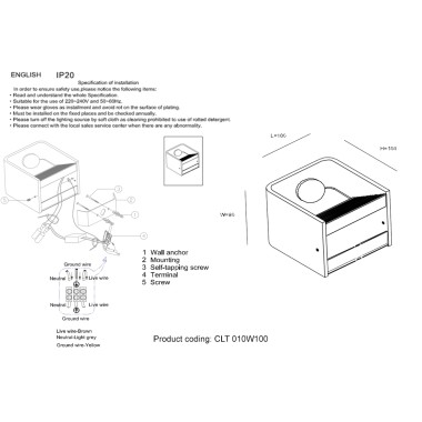 Бра Crystal Lux CLT 010W100 WH