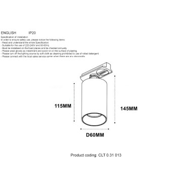 Светильник однофазный Crystal Lux CLT 0.31 013 WH-WH