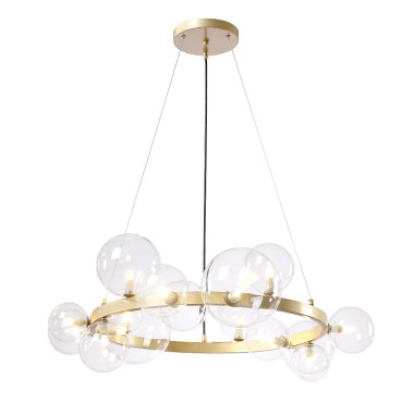 Люстра Crystal Lux AGATA SP15 V2 GOLD/TRANSPARENTE