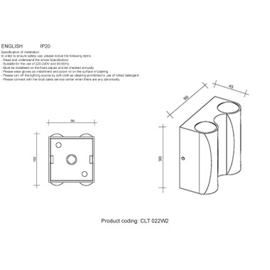 Бра Crystal Lux CLT 022W2 WH-GO 4000K