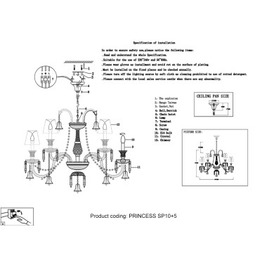 Люстра Crystal Lux PRINCESS SP10+5