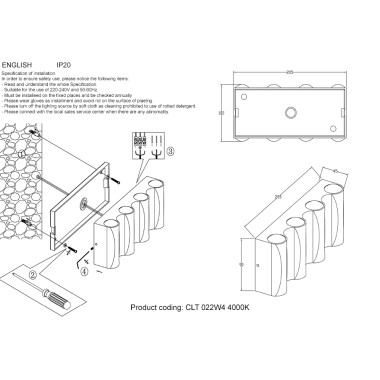 Бра Crystal Lux CLT 022W4 BL 4000K