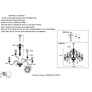 Люстра Crystal Lux PRINCESS SP30