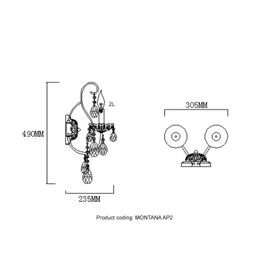 Бра Crystal Lux MONTANA AP2