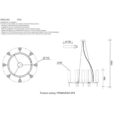 Люстра Crystal Lux PRIMAVERA SP8 GOLD