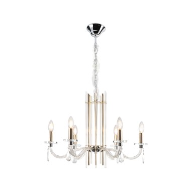 Люстра Crystal Lux AURELIO SP6 GOLD+CHROME/TRANSPARENT