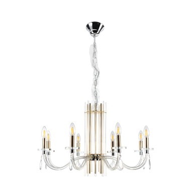 Люстра Crystal Lux AURELIO SP8 GOLD+CHROME/TRANSPARENT