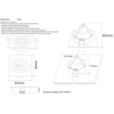 Светильник встраиваемый Crystal Lux CLT 002C1 WH