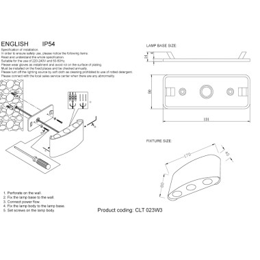 Влагозащищенный светильник Crystal Lux CLT 023W3 BL