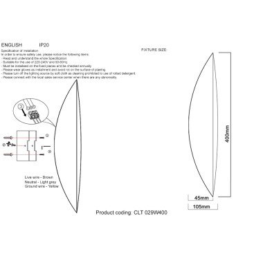 Бра Crystal Lux CLT 029W400 GO