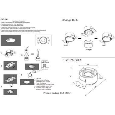 Светильник встраиваемый Crystal Lux CLT 050C1 WH-CH