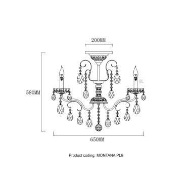 Светильник потолочный Crystal Lux MONTANA PL9