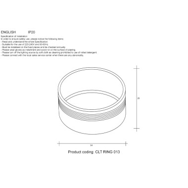 Декоративное кольцо внутреннее Crystal Lux CLT RING 013 GO