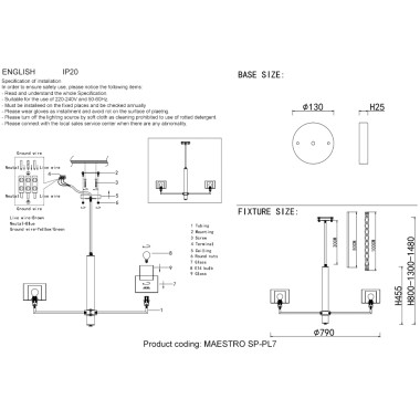 Люстры Crystal Lux MAESTRO SP-PL7 CHROME