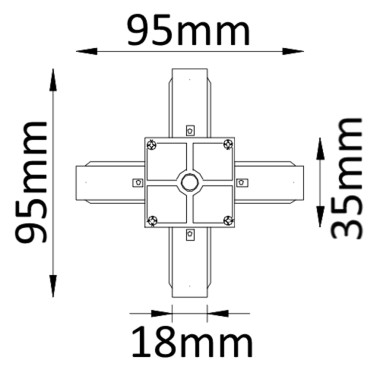 Соединитель X-образный (однофазный) Crystal Lux CLT 0.211 04 BL