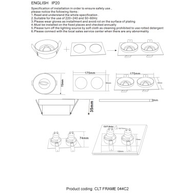 Декоративная рамка Crystal Lux CLT FRAME 044C2 BL