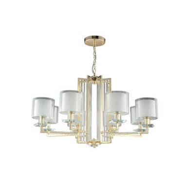 Люстра Crystal Lux NICOLAS SP-PL8 GOLD/WHITE