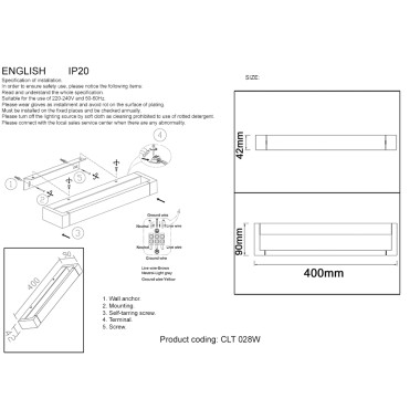 Бра Crystal Lux CLT 028W WH